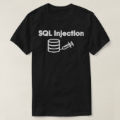 プログラマーおもしろいデータベースSQLインジェクションデータベース Tシャツ (デザイン正面)