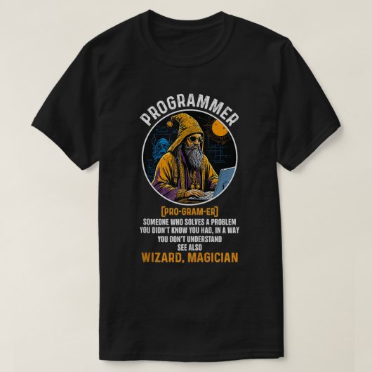 プログラマーおもしろい定義ソフトウェア開発者Tec Tシャツ (デザイン正面)