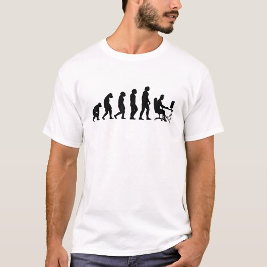 プログラマーおもしろい進化くもの巣開発者おたくゲーム Tシャツ (正面)