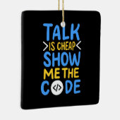 プログラマーさん、コードを見せて セラミックオーナメント (右)