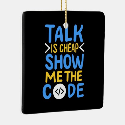 プログラマーさん、コードを見せて セラミックオーナメント (右)