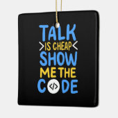 プログラマーさん、コードを見せて セラミックオーナメント (左)