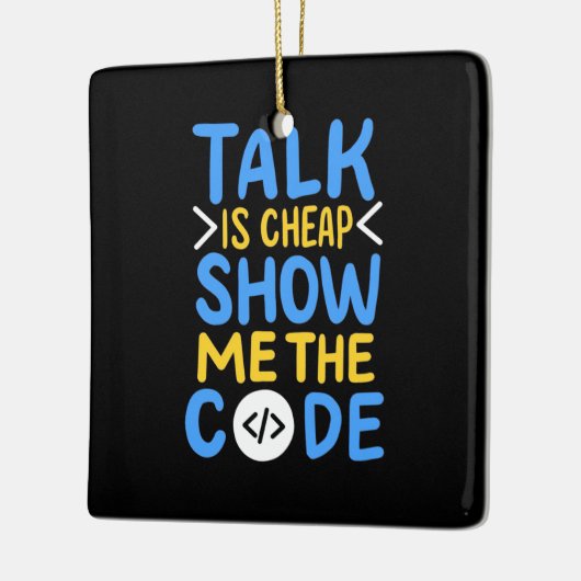 プログラマーさん、コードを見せて セラミックオーナメント (左)