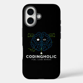 プログラマーとコーダーのためのテクノロジーブレイン・コーディング iPhone 16ケース
