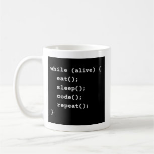 プログラマーのライフサイクルループ (while ループ) コーヒーマグカップ
