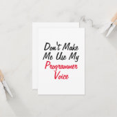 プログラマーの声を使わせないで カード (正面/裏面インサイチュ)