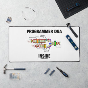 プログラマーのDNAは中に Molecular Biology Humor デスクマット
