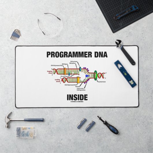 プログラマーのDNAは中に Molecular Biology Humor デスクマット (ワークステーション)