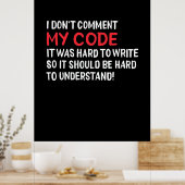 プログラマーは自分のコードにコメントしない ポスター (キッチン)