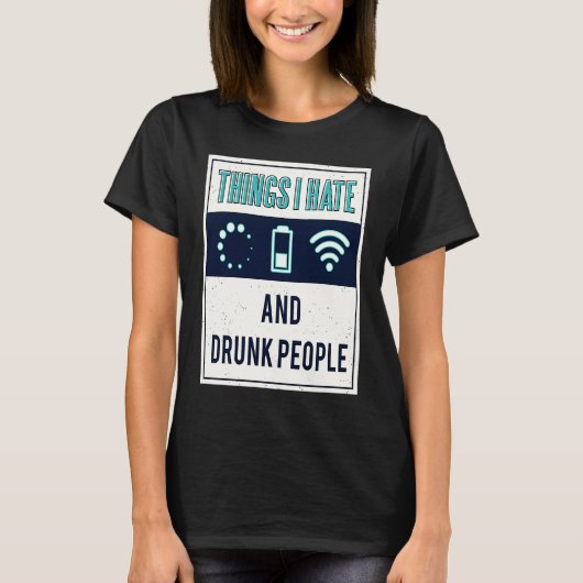 プログラマーもどきの泥酔者なんて嫌い Tシャツ (正面)
