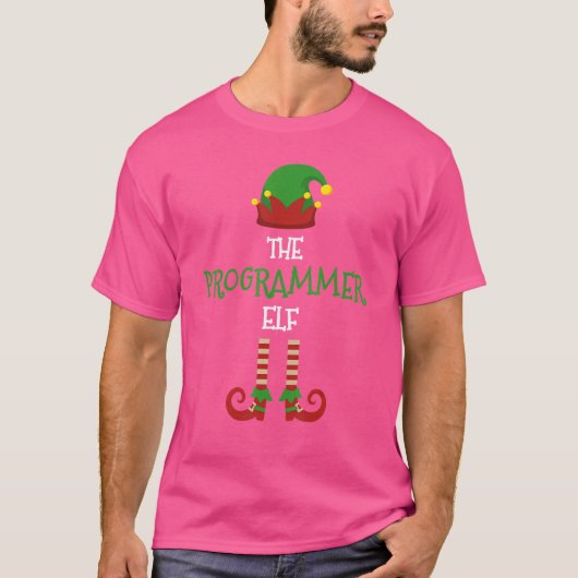 プログラマーエルフの家族おそろいパジャマ クリスマスF Tシャツ (正面)