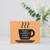 プログラマークールギークコーヒー中毒 ポストカード (スタンド正面)