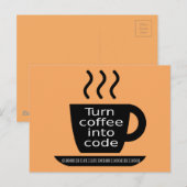 プログラマークールギークコーヒー中毒 ポストカード (正面/裏面)