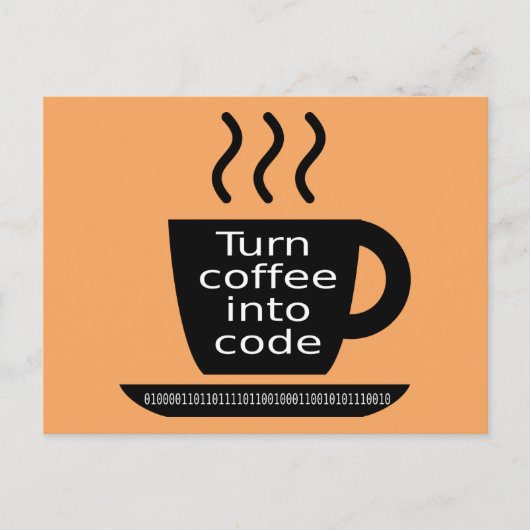 プログラマークールギークコーヒー中毒 ポストカード (正面)