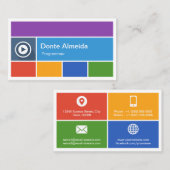 プログラマーモダン- Flat Metroスタイル 名刺 (正面/裏面)