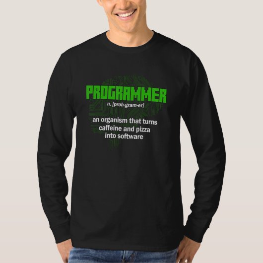 プログラマー定義構文プログラミングソフトウェア Tシャツ (正面)