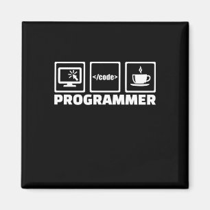 プログラマー書コードとドリンクコーヒー マグネット