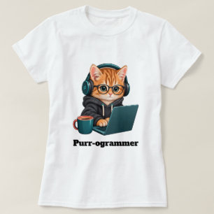 プログラマー猫の面白Tシャツ「Purr-ogrammer」 Tシャツ