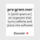 プログラマー生物がカフェインピザソフトウェアを変える シール (シート)