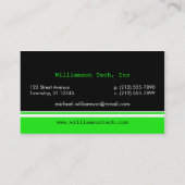 プログラマー緑1および0の名刺 名刺 (裏面)