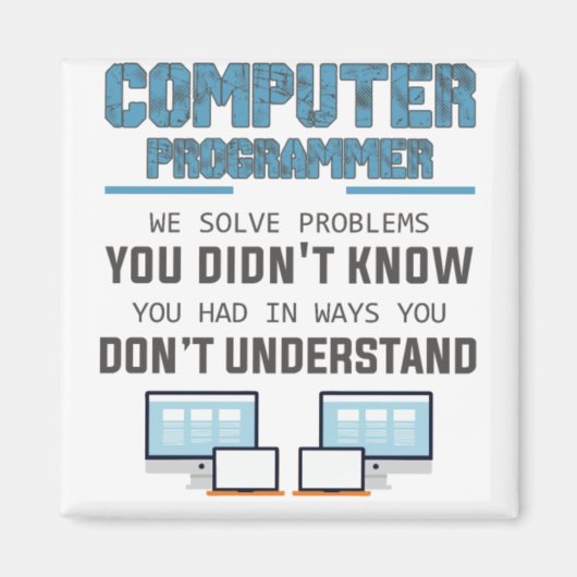 プログラマー開発者コンピュータサイエンティストgift-IXe3i マグネット (正面)