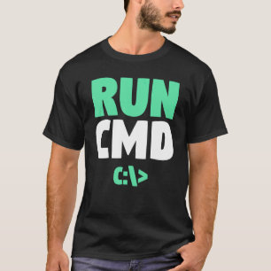 プログラマー コマンドプロンプト ジョーク CMDを実行 Tシャツ