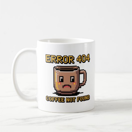 プログラマー マグカップ - エラー404 コーヒー未検出 (左)