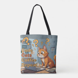 プログラマー 猫 ユーモア コード 猫 コーヒー – リピート トートバッグ