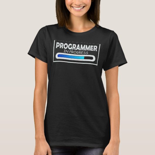 プログラマーIn Progress Coderプログラミング学生 Tシャツ (正面)