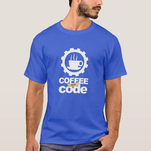 プログラマーTシャツ: コーヒーおよびコード Tシャツ (正面)