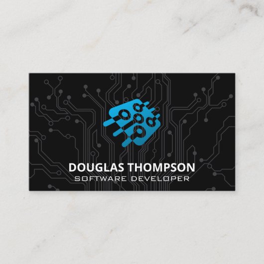 プログラマ |回路基板 |マイクロチップ 名刺 (正面)