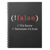 プログラマ!False True Code Programming Coding ノートブック (正面)