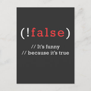 プログラマ!False True Code Programming Coding ポストカード