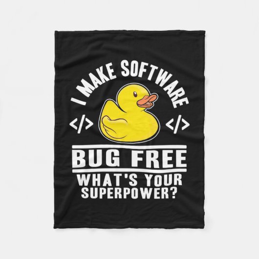 プログラマMake Software Bug Free フリースブランケット (正面)