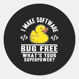 プログラマMake Software Bug Free ラウンドシール