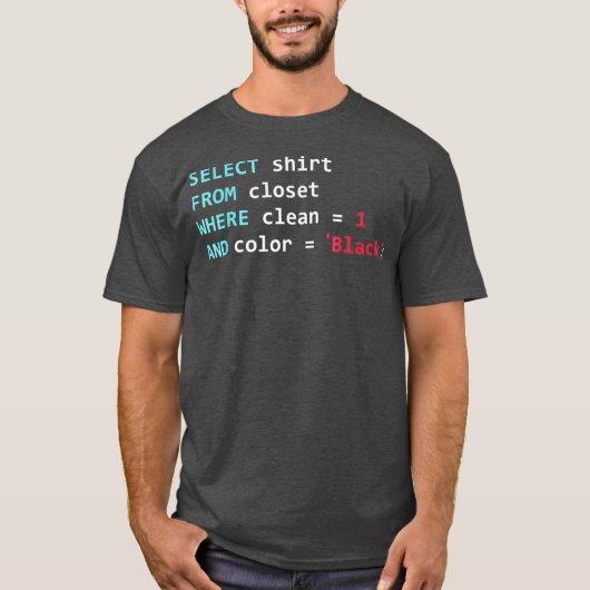プログラマSQLクエリギークデータベースコーディング Tシャツ (正面)