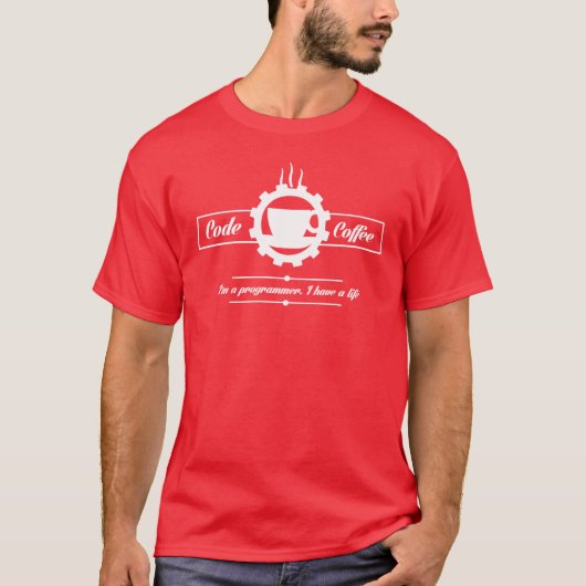 プログラマTシャツ：コードとコーヒー Tシャツ (正面)