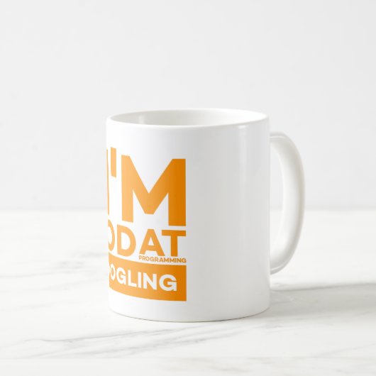 プログラミもしングやグーグルが得意かどうか不明 コーヒーマグカップ (正面右)