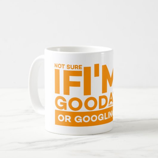 プログラミもしングやグーグルが得意かどうか不明 コーヒーマグカップ (正面左)