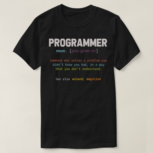 プログラミングおもしろいコンピュータギークギフト定義Pr Tシャツ (デザイン正面)