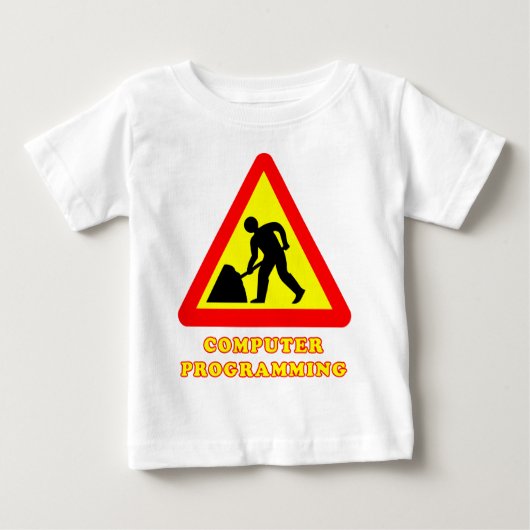 プログラミングおもしろ道路標識 ベビーTシャツ (正面)