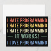 プログラミングが嫌い - 面白いプログラマーよ 招待状 (正面/裏面)