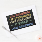 プログラミングが嫌おもしろいい – プログラマI 長方形シール (封筒)