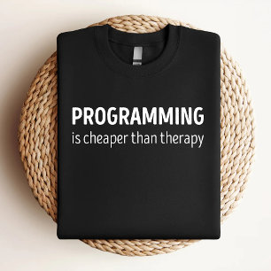 プログラミングはカウンセリングより安上がり 面白プログラマ Tシャツ