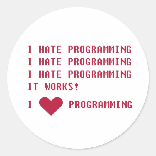 プログラミングは嫌いだ ラウンドシール (正面)