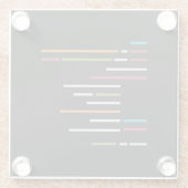 プログラミング愛好家のためのダークモードのコード行 ガラスコースター (裏面)