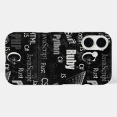 プログラミング言語の白黒 Case-Mate iPhoneケース (裏面 (横))