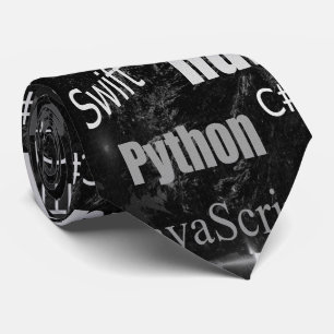 プログラミング言語白黒パターン ネクタイ