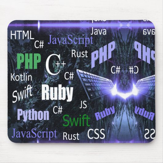 プログラミング言語（青） マウスパッド (正面)