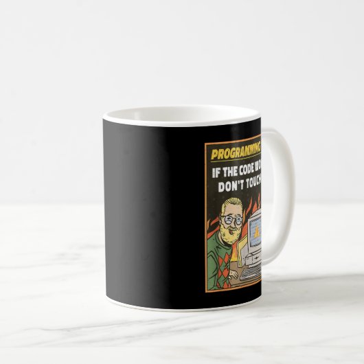 プログラミング101 -おもしろいプログラマ開発者コーダ コーヒーマグカップ (正面右)